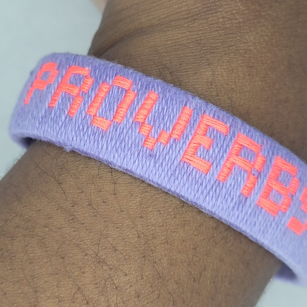 Handmade Scripture Embroidered Bracelet - Picture 10 of 11